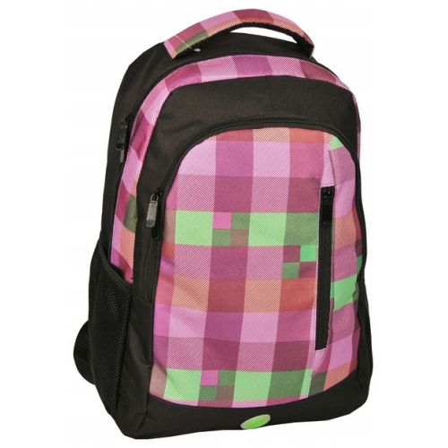 Городской рюкзак в клетку PASO 12-A060 20L  Розовый с черный