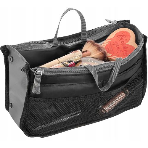 Дорожная косметичка, несессер, чехол для косметики Satis 02712 Черный с серым