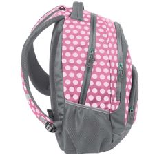 Яркий женский рюкзак Paso 18-2708PI16 20L Розовый в горох