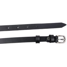 Узкий женский кожаный ремень Skipper 1480-15 Черный