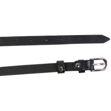 Узкий женский кожаный ремень Skipper 1480-15 Черный