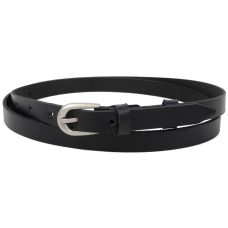 Тонкий женский кожаный поясок ремень Skipper 1479-15 Черный