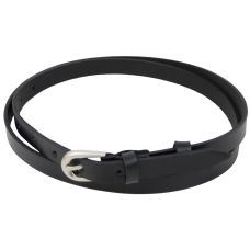 Тонкий женский кожаный поясок ремень Skipper 1479-15 Черный