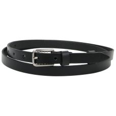 Узкий женский кожаный ремень Skipper 1484-15 Черный