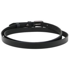 Узкий женский кожаный ремень Skipper 1484-15 Черный