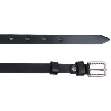 Узкий женский кожаный ремень Skipper 1484-15 Черный