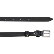 Узкий женский кожаный ремень Skipper 1484-15 Черный