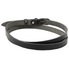 Тонкий женский кожаный поясок ремень Skipper 1373-15 Черный 