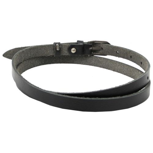 Тонкий женский кожаный поясок ремень Skipper 1373-15 Черный