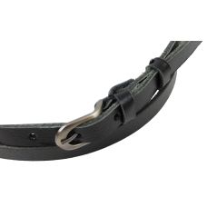 Тонкий женский кожаный поясок ремень Skipper 1373-15 Черный 