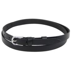 Узкий кожаный женский ремень Skipper 1485-15 Черный