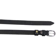 Узкий кожаный женский ремень Skipper 1485-15 Черный