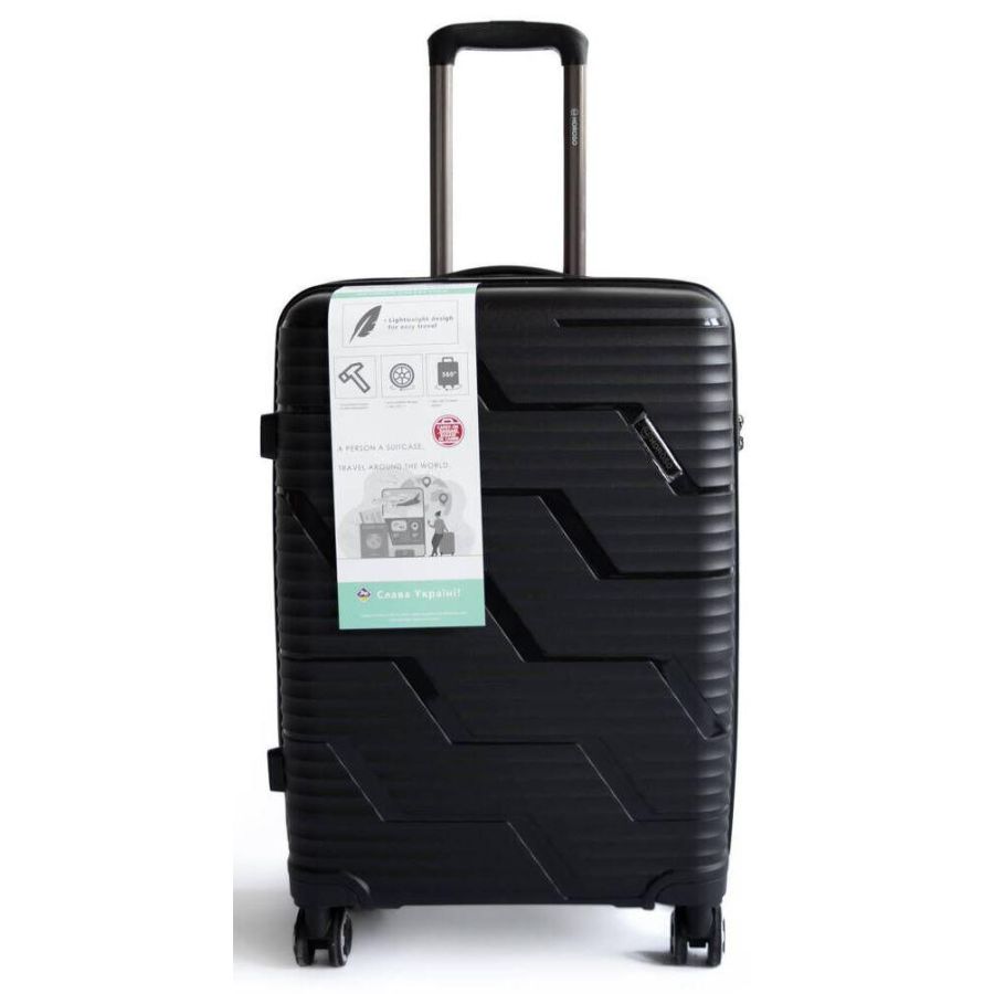 Чемодан Большой L пластиковый поликарбонат Horoso 85L S120228S Черный