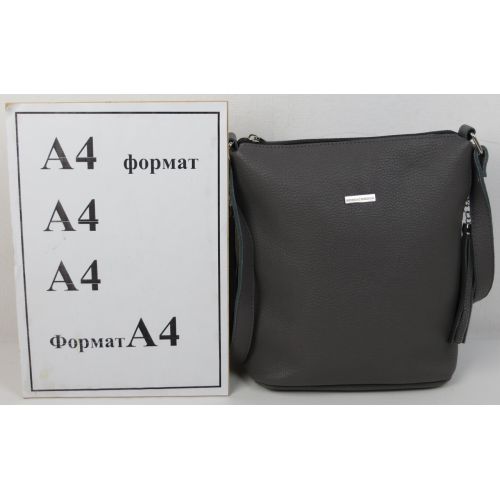 Женская наплечная кожаная сумка Borsacomoda 878.021  Серая