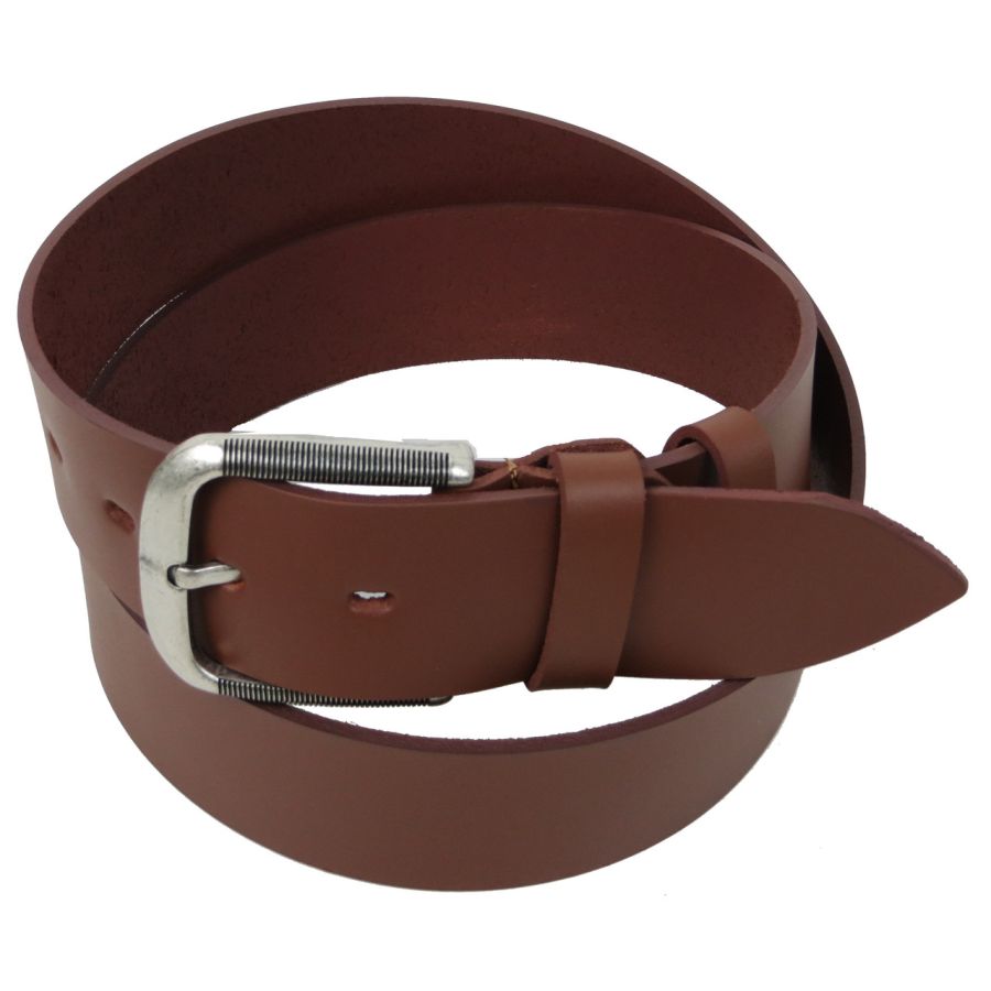 Широкий кожаный ремень под джинсы Skipper 1496-50 Коричневый