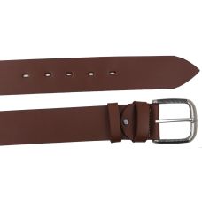 Широкий кожаный ремень под джинсы Skipper 1496-50 Коричневый