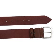 Широкий кожаный ремень под джинсы Skipper 1496-50 Коричневый