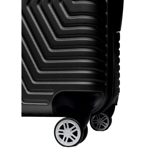 Чемодан пластиковый Средний M на колесах GD Polo 70L Черный