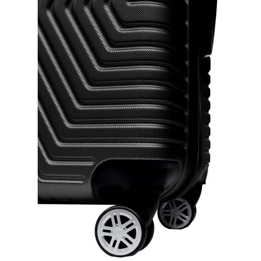 Чемодан пластиковый Средний M на колесах GD Polo 70L Черный