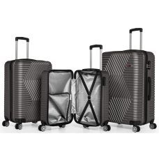  Чемодан Средний M ABS пластик на колесах GD Polo 60k001 70L Серый