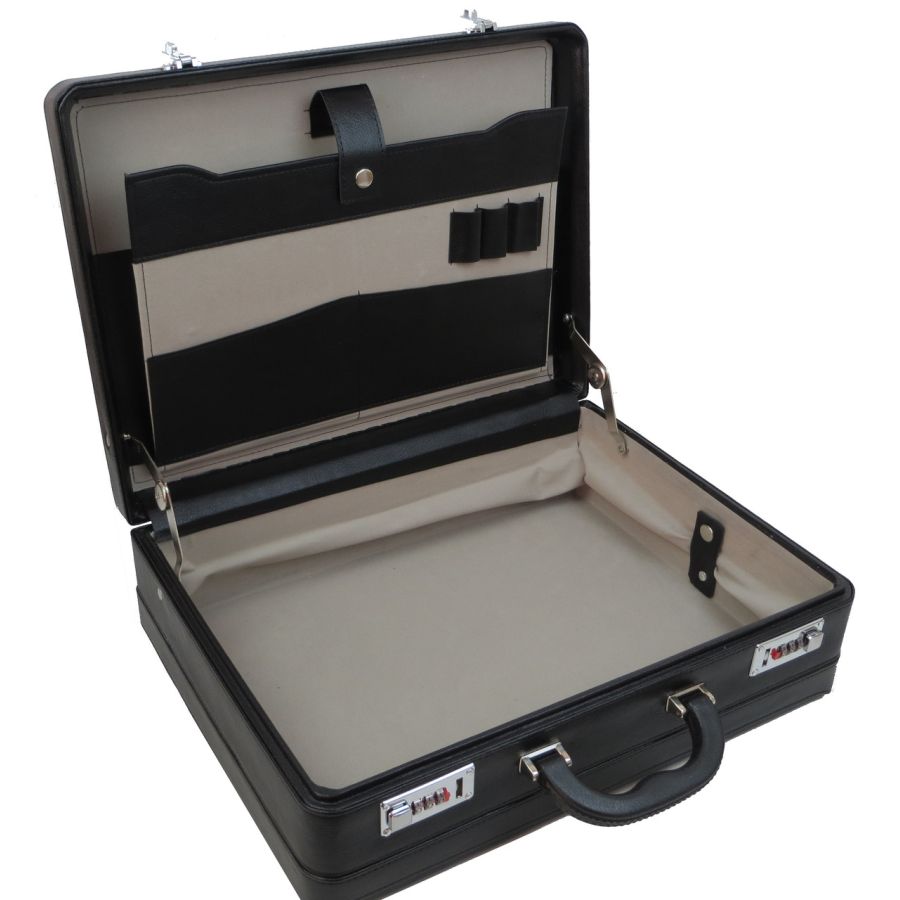 Кейс дипломат большой из эко кожи Portfolio S1645426 Черный