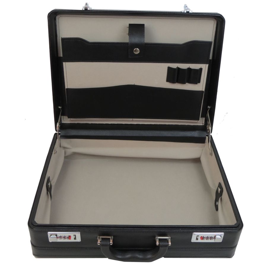 Кейс дипломат большой из эко кожи Portfolio S1645426 Черный