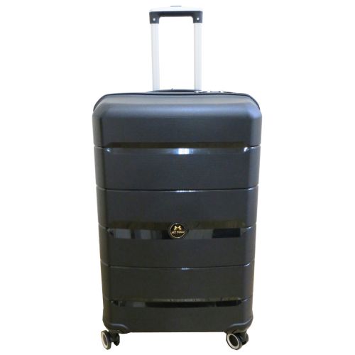 Чемодан Большой L  пластиковый из полипропилена на колесах My Polo70c05 93L Черный