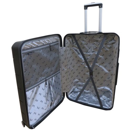 Чемодан Большой L  пластиковый из полипропилена на колесах My Polo70c05 93L Черный