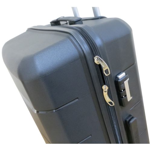 Чемодан Большой L  пластиковый из полипропилена на колесах My Polo70c05 93L Черный