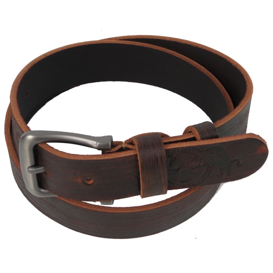 Ремень мужской винтажный кожаный Skipper 1503-38 3.8 см Коричневый