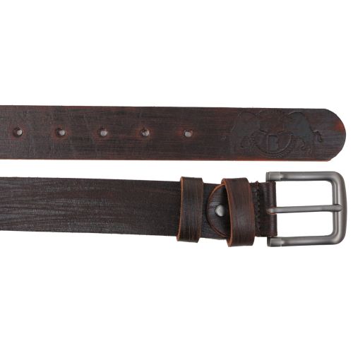 Ремень мужской винтажный кожаный Skipper 1503-38 3.8 см Коричневый