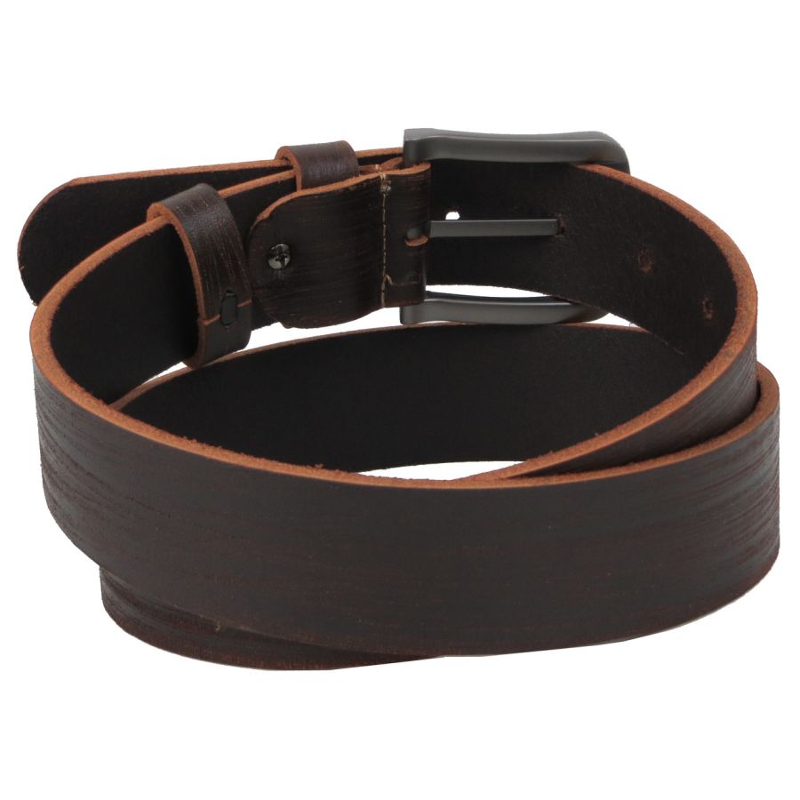 Ремень мужской винтажный кожаный Skipper 1503-38 3.8 см Коричневый