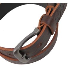 Ремень мужской винтажный кожаный Skipper 1503-38 3.8 см Коричневый