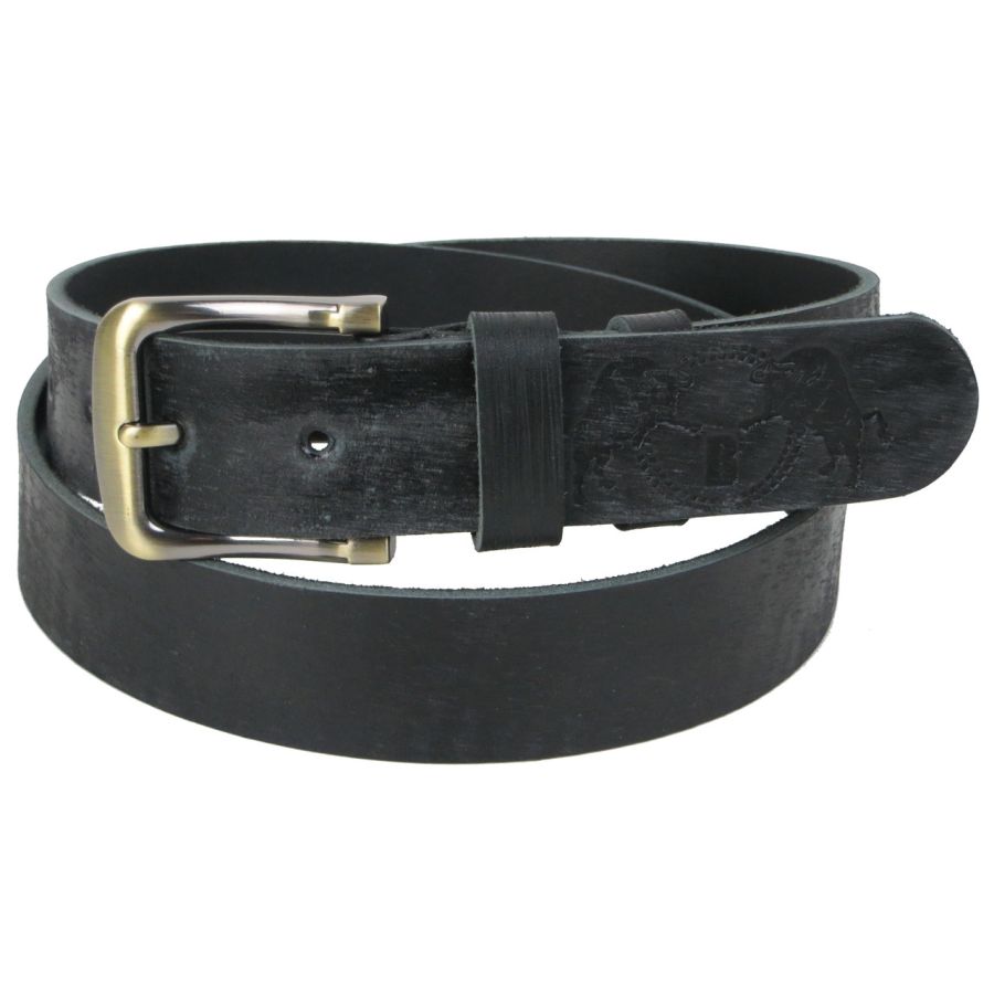 Ремень мужской кожаный с эффектом потертости Skipper 1504-38  3,8 см Черный