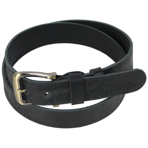 Ремень мужской кожаный с эффектом потертости Skipper 1504-38  3,8 см Черный