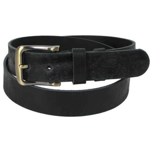 Ремень мужской кожаный с эффектом потертости Skipper 1504-38  3,8 см Черный