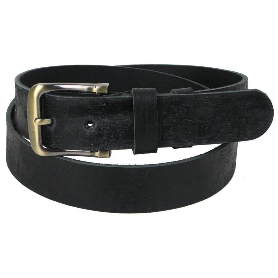 Ремень мужской кожаный с эффектом потертости Skipper 1504-38  3,8 см Черный