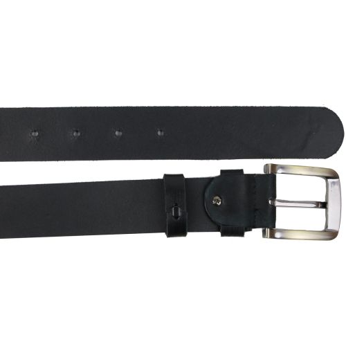 Ремень мужской кожаный с эффектом потертости Skipper 1504-38  3,8 см Черный