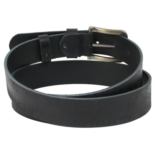 Ремень мужской кожаный с эффектом потертости Skipper 1504-38  3,8 см Черный