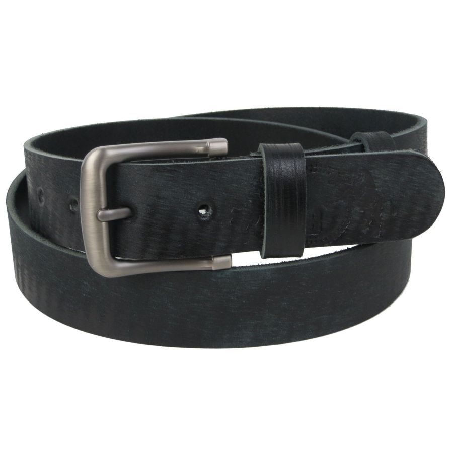 Ремень мужской винтажный кожаный Skipper 1505-38 3.8 см Черный