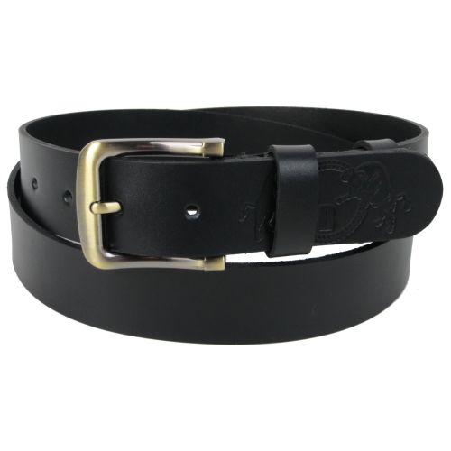 Ремень мужской кожаный под джинсы Skipper 1502-38 3.8 см Черный