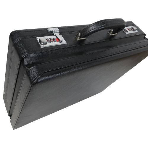 Дипломат из эко кожи с увеличением объема Portfolio  44х33х11 см Черный
