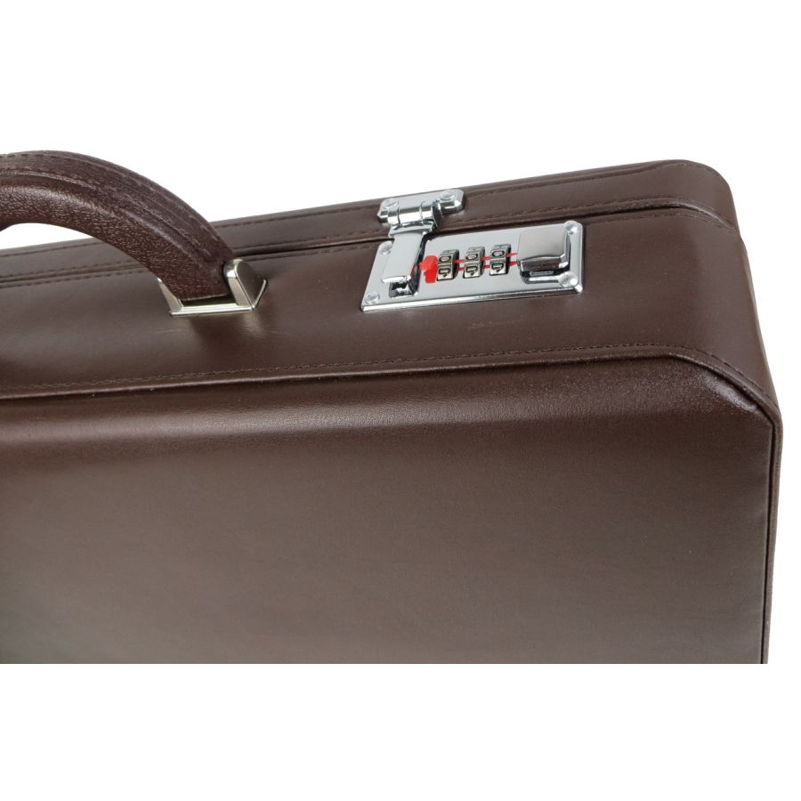 Кейс дипломат из эко кожи Portfolio Коричневый 44х33х10 см