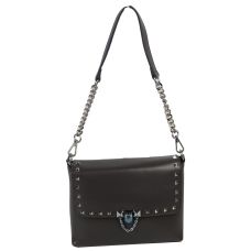  Женская кожаная сумка на плечо Serena 1430 Серая