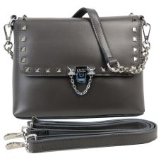  Женская кожаная сумка на плечо Serena 1430 Серая