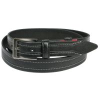 Мужской кожаный ремень под брюки Skipper 11127 Черный 3.4 см