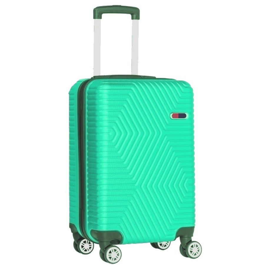 Малый пластиковый чемодан на колесах 45L GD Polo cалатовый