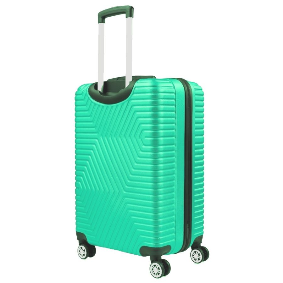 Малый пластиковый чемодан на колесах 45L GD Polo cалатовый