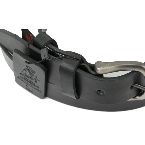 Длинный мужской кожаный ремень, батал под джинсы Skipper  черный 3,8 см