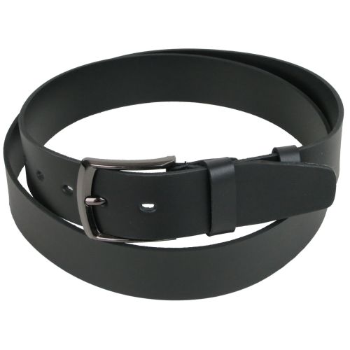 Мужской длинный кожаный ремень, батал для джинс Skipper черный